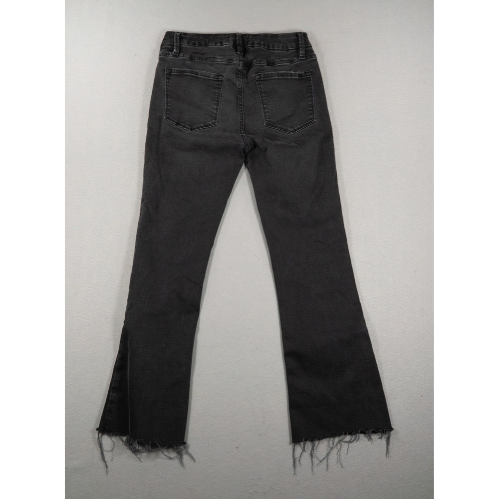 Frame Le Crop Mini Boot Jeans Women's 28 Black Raw Hem Cropped Stretch Denim - Picture 12 of 12